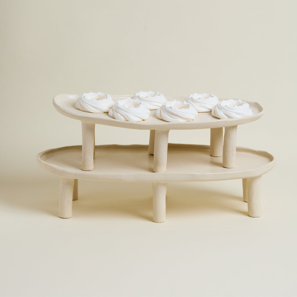 Pedestal plate oval Large